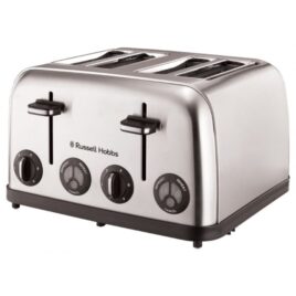 13976 RUSSELL HOBBS STAINLESS STEEL 4 SLICE TOASTER 1750W Cancel/reheat/defrost functions