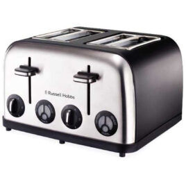 13976 Russell Hobbs Matt Black 4 Slice Toaster