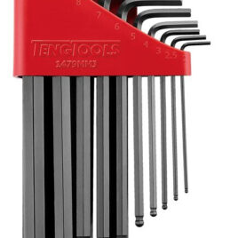 TengTools Hex key set, ball point, metric, 2-19 mm, 13 pieces